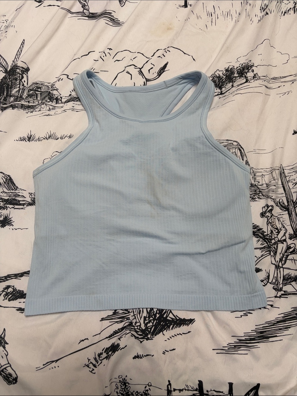 Lululemon Ebb to Street Cropper Racerback Tank Top sz 8 WINDMILL